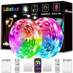 L8star 배터리 전원 LED 스트립 조명 2x16 4m 32 8피트 스트립 조명 2세트 AA 배터리 박스 4개 USB RGB