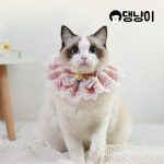 댕냥이 강아지 고양이 리본레이스 스카프 케이프 S