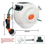 10 20m 자동 되감기 호스 릴 7 패턴 노즐 워터 자동차 정원용 느린 리턴 시스템