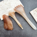 OHL 천연수지 괄사마사지기 3종세트 두피 페이스 바디 천연수지괄사 3종세트