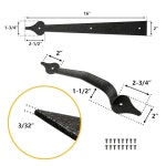 스카이센 스틸 차고 문 장식 경첩 손잡이 액센트 하드웨어 키트 나사 마운트 tckls-2 팩