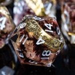 플라워 링 주사위 세트 Dnd 액체 플로우 아이 날카로운 엣지 RPG 던전 드래곤 패스 파인더 역할 게임용