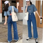 여성 가을 봄새학기 학생 바지 데일리 데이트 패션룩