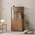 선반장세트 모듈 수납장 다용도 거실 베란다 선반 틈새 수납장 800 오크 EE775