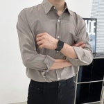 24로드 남성용 리오보 베이직 링클프리 셔츠 597 다크그레이 597-4 56