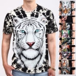 샤인힐즈 봄여름 BM 고급 입체 나염 프린트 면 반팔 라운드티 래빗화이트 M 95 BMT5200