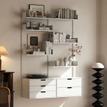 비초에선반 모듈 벽선반 무타공 벽걸이 Vitsoe 책장 1 화이트사다리주35cm 현품