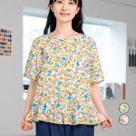 나드리 여성 샤링 블라우스 반팔 인견 프릴 반팔티 체형커버 루즈핏 나염 여름 블라우스 나드리 샤링반팔BL 썸머플라워