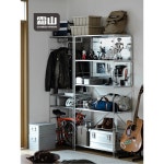 스틸 유닛 선반 중형 02 148 스테인리스 우드 라이트 서랍장 대형 3단협형 폭61 깊이43 높이90cm 83267032