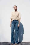 자라 ZARA 포인텔 콤비 슬리브 니트 탑857172