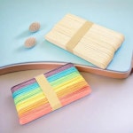 몽스쿨 나무스틱 컬러 하드바 50P 2세트 나무막대기 만들기 미술재료