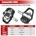 SPD 룩 델타 스핀 자전거 페달 클립이 달린 듀얼 페달 시마노 펠로톤 실내 야외 사이클링 운동