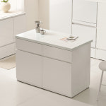 나무뜰 시오 이지수납 광파오븐 인조대리석 아일랜드 식탁 수납장