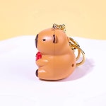 귀여운 키 체인 사운드 라이트 하트 베어 인형 열쇠 고리 사랑합니다 커플 가방 매력