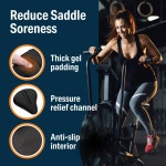 바이커루 컴포트 바이크 시트 쿠션 - 운동 산악 로드 바이크용 패딩 젤 커버 펠로톤 고정 유니버설 핏