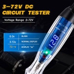 테스트 라이트 프로브 키트 전압계가 장착된 DC LED 디지털 자동차 회로 테스터 18피스 다기능 자동 퓨즈 전압 테스터 전기 키트 3-72V