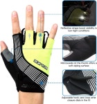수케 스포츠 사이클링 자전거 장갑 - 충격 흡수 미끄럼 방지 통기성 MTB 도로 기능을 갖춘 패딩 하프 핑거 Black-black Small