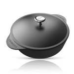 COOKLIFE 5 4L 5 5쿼트 매끄럽고 가벼운 주철 더치 오븐 - 뚜껑이 미리 시즈닝된 냄비 청소하기 쉬운