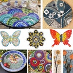 유웨이 스타일 공예용 유리 모자이크 타일 150g 스트립 조각 정원 공예 키트