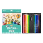 이노아트1574 문화연필 더존키즈 삼각 점보색연필 12색