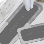 모던 심플한 깔끔한 화장실매트 주방매트 2종세트 민트