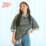 행텐 모다대전 공용 오버핏 크랙 빈티지그래픽 티셔츠 10520-031-407-03-254