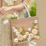 프랑스자수 가방 만들기 세트 에코백 집콕 DIY 초보 패키지 키트 천가방 취미 도안 핸드메이드 당근꽃