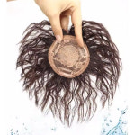 여자 인모 정수리 헤어피스 파마 가발 부분