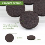 커버코너 하드우드 바닥용 펠트 가구 패드 48개 패드 바닥 보호대 가구용 원형 다크 1 inch Round Dark 48PCS 1