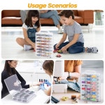 Gbive 46 그리드 재봉 정리함 양면 실 상자 보관함 자수 실을 위한 휴대용 투명 플라스틱 치실 공예품 작은 장난감 클리어 1팩