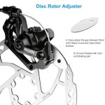 RUJOI 자전거 디스크 브레이크 키트 알루미늄 전면 후면 캘 풀 합금 레버 로터 로드 바이크용 정비 도구 없는 패드 조정기 산악