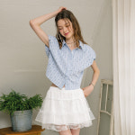던드롭 DD Check slim fit short shirt