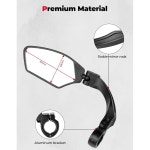 핸들바 자전거용 회전 조절 가능한 HD 백미러 360 광각 케미모토 바이크 미러