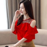 라인댄스복 상의 라인 연습복 보급형 댄스 반짝이 메쉬 S