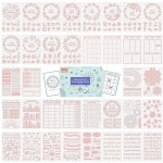 미덴코 불릿 저널 스텐실 저널링 플래너용 액세서리 키트 36PCS