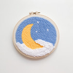 펀치니들 DIY 키트 달님홀로 수틀 취미 자수 세트