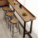 창가 테이블 홈바 탁자 MMA인조대리석 공간분리 비즈 슬림식탁 1 등받이 바 의자 세트