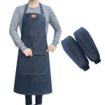 데님 앞치마 작업 앞치마 남녀 주방 식당 밀크티 가게 바리스타 오염 방지 멜빵 앞치마 색깔15 1개