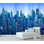 크레용벽지 고층빌딩 포인트 뮤럴벽지 2385171