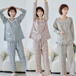 유성 코지이지 8032 8033 3034 플라워 면100 30수면 개버딘 여성긴팔상하 편한꿀잠 파자마 잠옷세트
