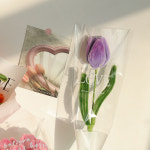 모루공예DIY 동영상 제공 향기나는 튤립 모루 꽃 한송이 선물 만들기 DIY 세트 MK28 1세트 4 피치 MK-28O