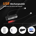 2팩 자전거 라이트 앞뒤 야간 라이딩용 USB-C 충전식 헤드라이트 테일라이트 세트 IPX4 방수 고광도 LED 남성용