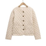 여자 패딩다운 점퍼 봄 스트리트 체크 패딩 코트 원픽1