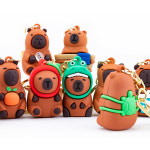 귀여운 카피바라 미니 키링 열쇠고리 10종 세트