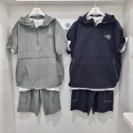 행텐 패션아일랜드행텐주니어쿨링 스판 아노락 후드 반팔 티 5부 카고 트레이닝 바지 세트14520- 031-454-43
