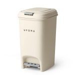 베이지 인테리어 투버튼 페달 대형 휴지통 20L