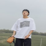 맨투맨티셔츠 남자 오버핏 5부 반팔티셔츠
