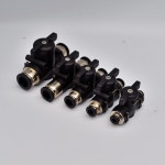 BUC 검정색 공압 푸시 인 퀵 커넥터 핸드 밸브 스위치 볼 전류 제한 BUC