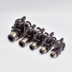 BUC 검정색 공압 푸시 인 퀵 커넥터 핸드 밸브 스위치 볼 전류 제한 BUC