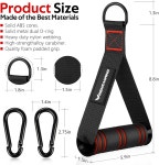 렌란링 체육관 운동 핸들 케이블 기계 도르래용 교체 핸들 부착물 저항 밴드 근력 트레이너 풀다운 액세서리 홈 장비 추가 1 Black-Orange